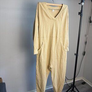 ANRABESS Long Sleeve V Neck Stretchy Jumpsuit with Pockets Size XS